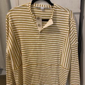 Boutique Oversized Mustard Striped Shirt